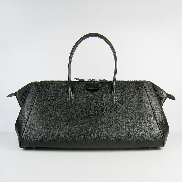 Hermes Pairs Bombay H2809 High Quality Black Cowskin Bags 43CM